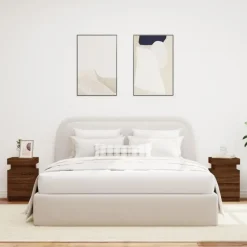 vidaXL - Nachtkastje - Bruin - Bewerkt hout - 2 stuks