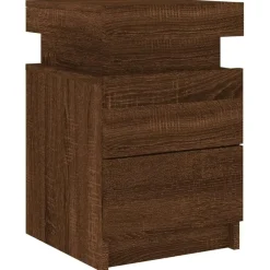 vidaXL - Nachtkastje - Bruin - Bewerkt hout - 2 stuks