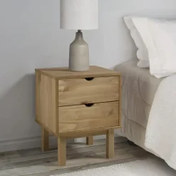 vidaXL - Nachtkastje - Bruin - Grenenhout