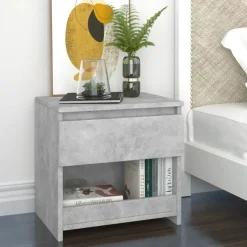 vidaXL - Nachtkastje - Grijs - Bewerkt hout - 2 stuks