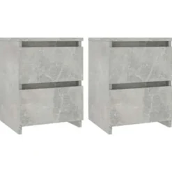 vidaXL - Nachtkastje - Grijs - Bewerkt hout - 2 stuks