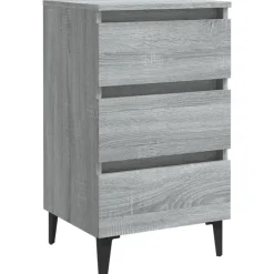 vidaXL - Nachtkastje - Grijs - Bewerkt hout