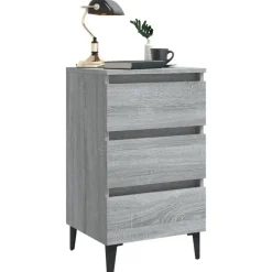 vidaXL - Nachtkastje - Grijs - Bewerkt hout