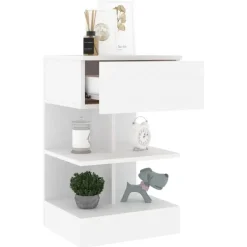 vidaXL - Nachtkastje - Wit - Bewerkt hout - 2 stuks