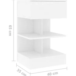 vidaXL - Nachtkastje - Wit - Bewerkt hout - 2 stuks