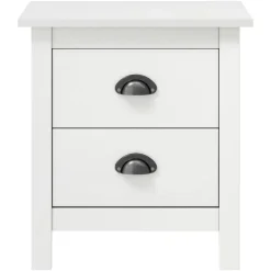 vidaXL - Nachtkastje - Wit - Grenenhout - 2 stuks