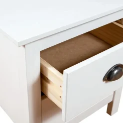 vidaXL - Nachtkastje - Wit - Grenenhout - 2 stuks