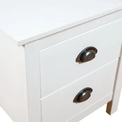 vidaXL - Nachtkastje - Wit - Grenenhout - 2 stuks