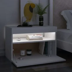 vidaXL - Nachtkastje - Wit - Bewerkt hout