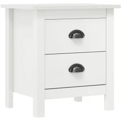 vidaXL - Nachtkastje - Wit - Grenenhout