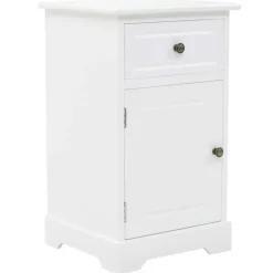 vidaXL - Nachtkastje - Wit - Grenenhout