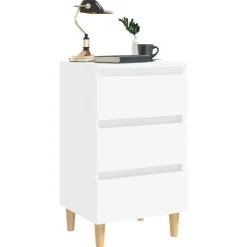 vidaXL - Nachtkastje - Wit - Bewerkt hout