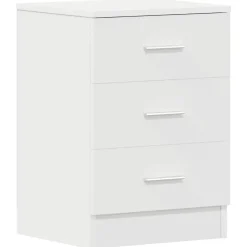 vidaXL - Nachtkastje - Wit - Bewerkt hout