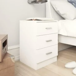 vidaXL - Nachtkastje - Wit - Bewerkt hout