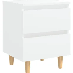 vidaXL - Nachtkastje - Wit - Grenenhout