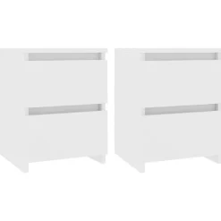 vidaXL - Nachtkastje - Wit - Bewerkt hout - 2 stuks