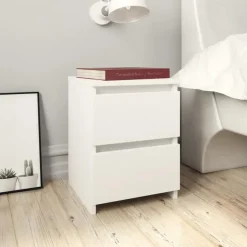 vidaXL - Nachtkastje - Wit - Bewerkt hout