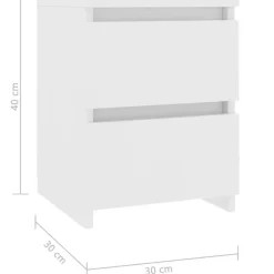 vidaXL - Nachtkastje - Wit - Bewerkt hout