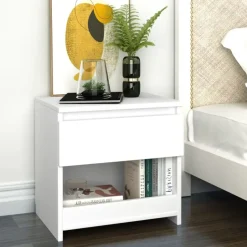 vidaXL - Nachtkastje - Wit - Bewerkt hout - 2 stuks