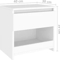vidaXL - Nachtkastje - Wit - Bewerkt hout - 2 stuks