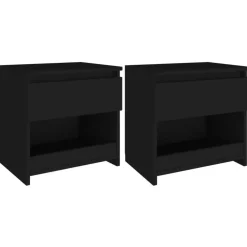 vidaXL - Nachtkastje - Zwart - Bewerkt hout - 2 stuks