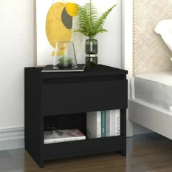 vidaXL - Nachtkastje - Zwart - Bewerkt hout - 2 stuks