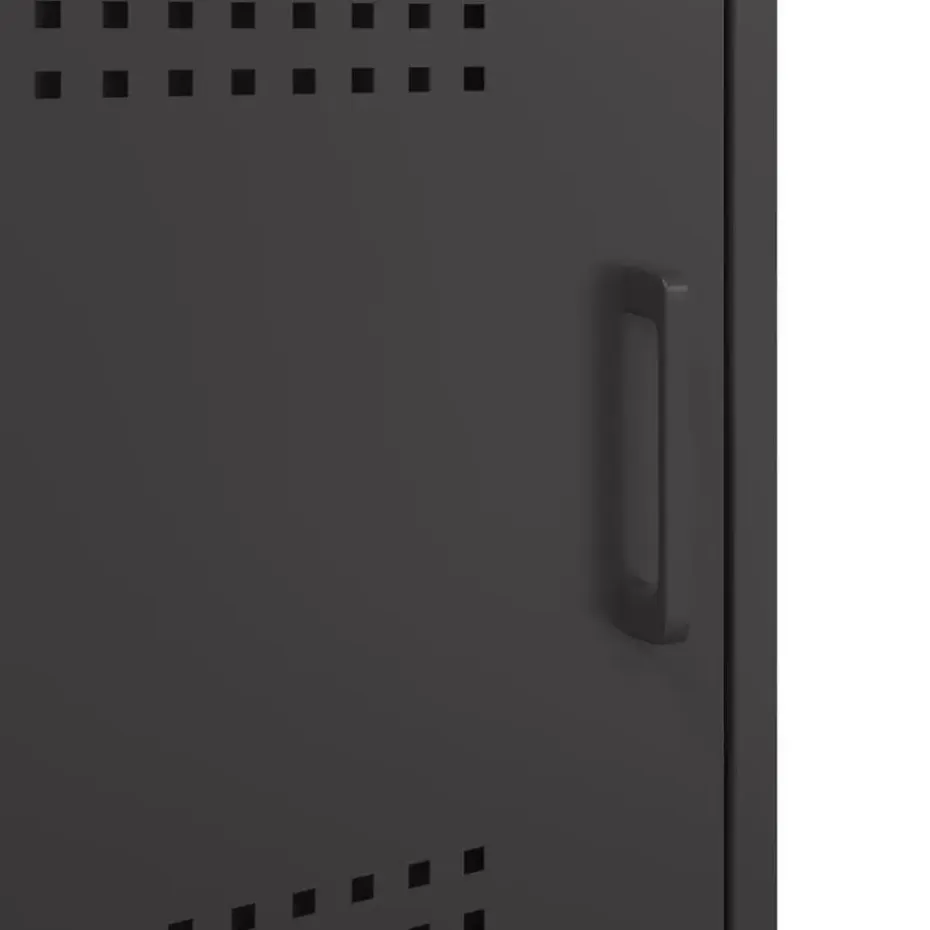 vidaXL - Nachtkastje - Zwart - Staal - 2 stuks