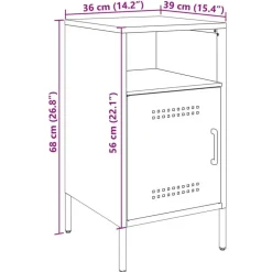 vidaXL - Nachtkastje - Zwart - Staal - 2 stuks