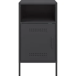 vidaXL - Nachtkastje - Zwart - Staal - 2 stuks