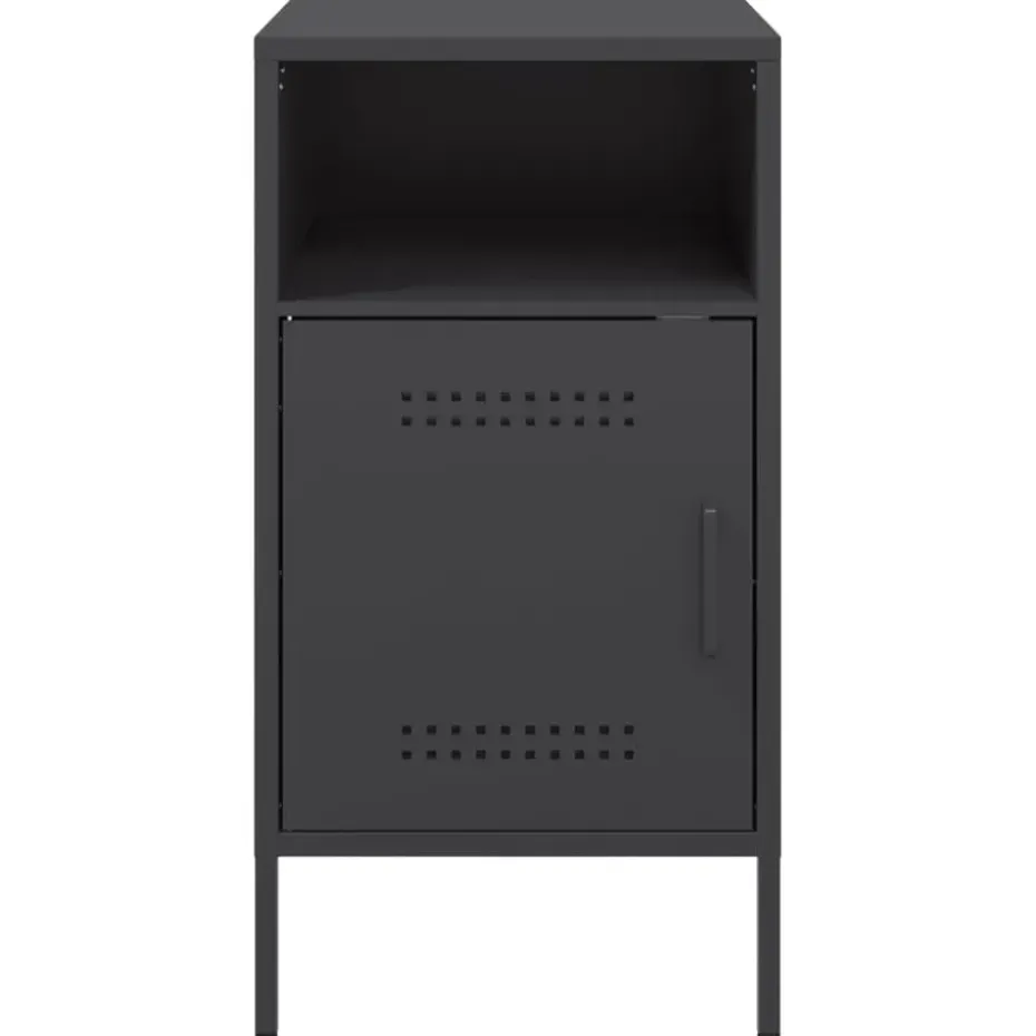 vidaXL - Nachtkastje - Zwart - Staal - 2 stuks