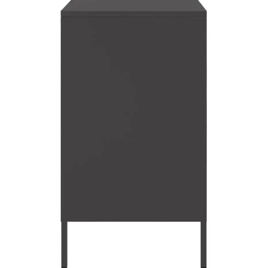 vidaXL - Nachtkastje - Zwart - Staal - 2 stuks