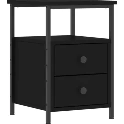 vidaXL - Nachtkastje - Zwart - Bewerkt hout