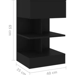 vidaXL - Nachtkastje - Zwart - Bewerkt hout - 2 stuks