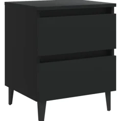 vidaXL - Nachtkastje - Zwart - Bewerkt hout - 2 stuks