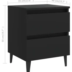 vidaXL - Nachtkastje - Zwart - Bewerkt hout - 2 stuks
