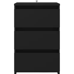 vidaXL - Nachtkastje - Zwart - Bewerkt hout - 2 stuks