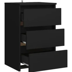 vidaXL - Nachtkastje - Zwart - Bewerkt hout - 2 stuks