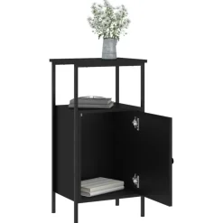 vidaXL - Nachtkastje - Zwart - Bewerkt hout - 2 stuks