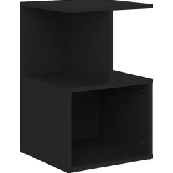 vidaXL - Nachtkastje - Zwart - Bewerkt hout