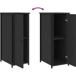 vidaXL - Nachtkastje - Zwart - Bewerkt hout - 2 stuks