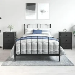 vidaXL - Nachtkastje - Zwart - Bewerkt hout - 2 stuks