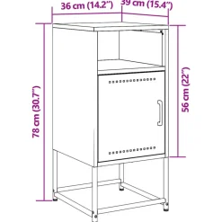 vidaXL - Nachtkastje - Zwart - Staal - 2 stuks