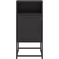 vidaXL - Nachtkastje - Zwart - Staal - 2 stuks