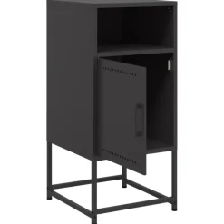 vidaXL - Nachtkastje - Zwart - Staal - 2 stuks