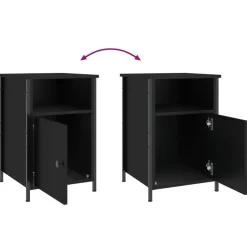 vidaXL - Nachtkastjes - Zwart - Bewerkt hout - 40 x 42 x 60 cm - 2 stuks