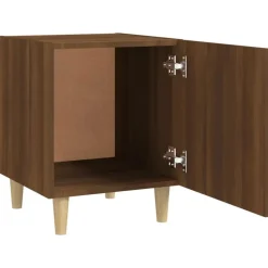 vidaXL - Nachtkastjes met houten poten - Bruin eiken - 40x40x50 cm - 2 stuks