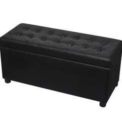 vidaXL - Opberg Hocker - Zwart - Kunstleer