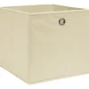 vidaXL - Opbergbox - Crème - Stof - 4 stuks
