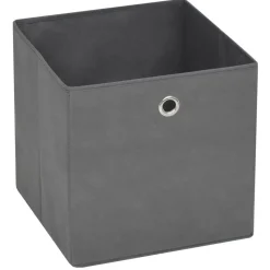 vidaXL - Opbergbox - Grijs - Stof - 4 stuks