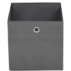 vidaXL - Opbergbox - Grijs - Stof - 4 stuks